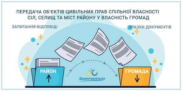 Transferring common property civil right objects of rayon villages, settlement and towns to the hromadas proprietorship: questions and answers