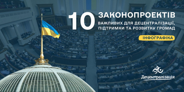 10 законопроектів, важливих для підтримки та розвитку громад і територій – інфографіка