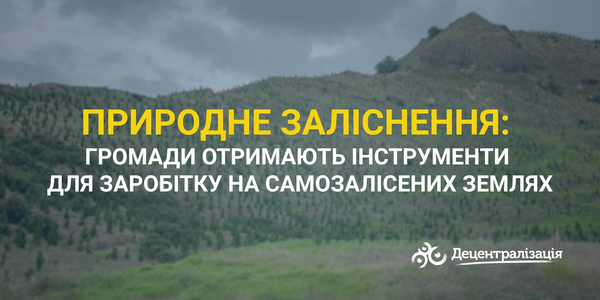 Природне заліснення: громади отримають інструменти для заробітку на самозалісених землях